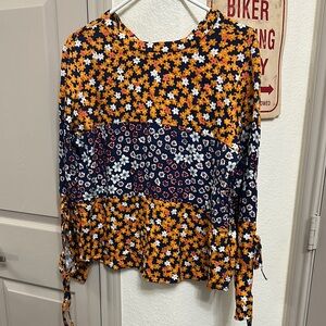 Vibrant Floral Patchwork Blouse